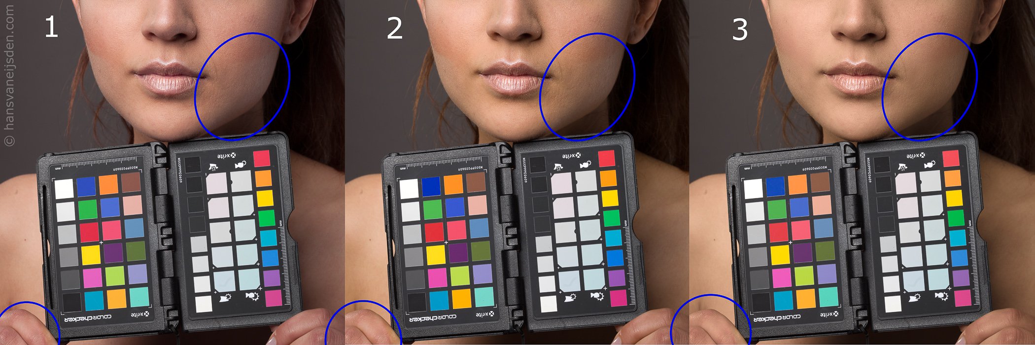 ColorChecker profile skin comparison 2: studio setting