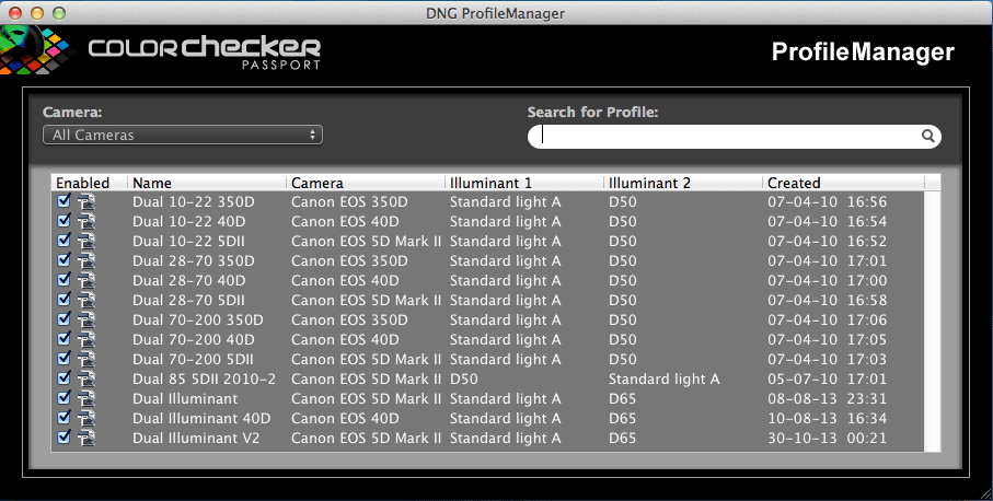 X-Rite DNG ProfileManager