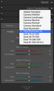 Lightroom Color Profile Selection